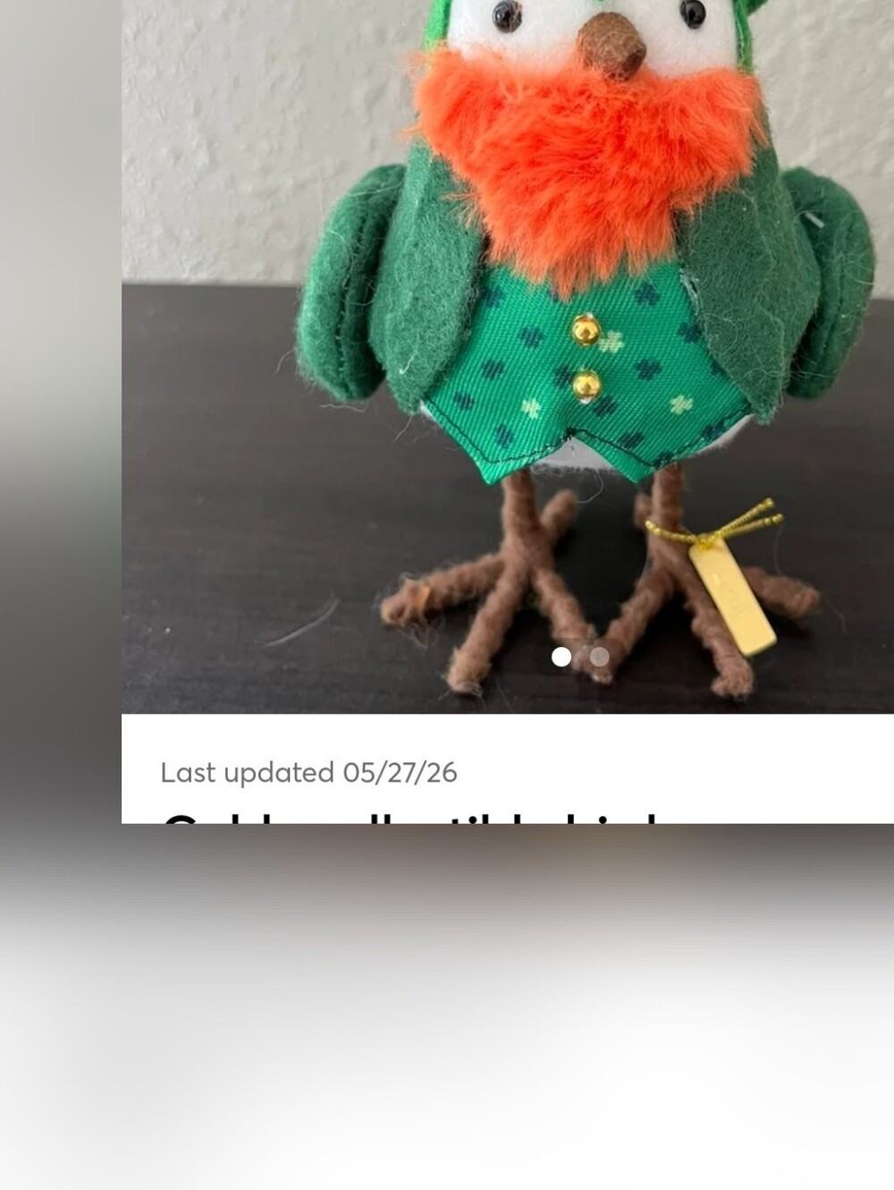 Retired Felt Owl Goldy - Picture 6 of 6